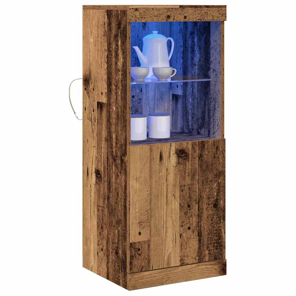 vidaXL Komoda LED Ze LED Lights Stare drewno 41 x 37 x 100 cm