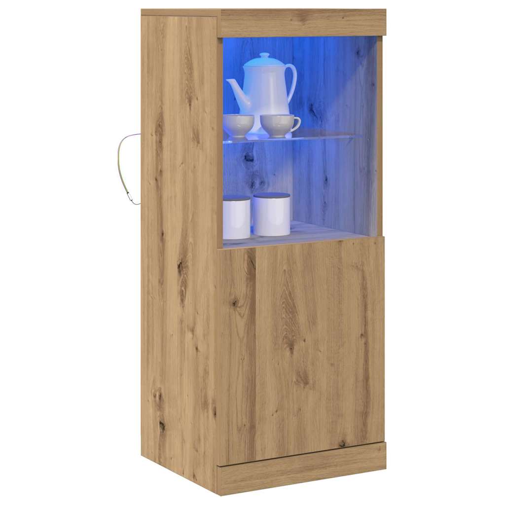 vidaXL Komoda LED Ze LED Lights Dąb rzemieślniczy 41 x 37 x 100 cm