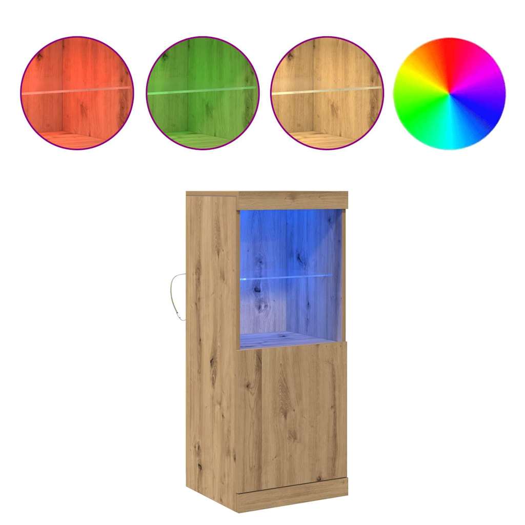 vidaXL Komoda LED Ze LED Lights Dąb rzemieślniczy 41 x 37 x 100 cm