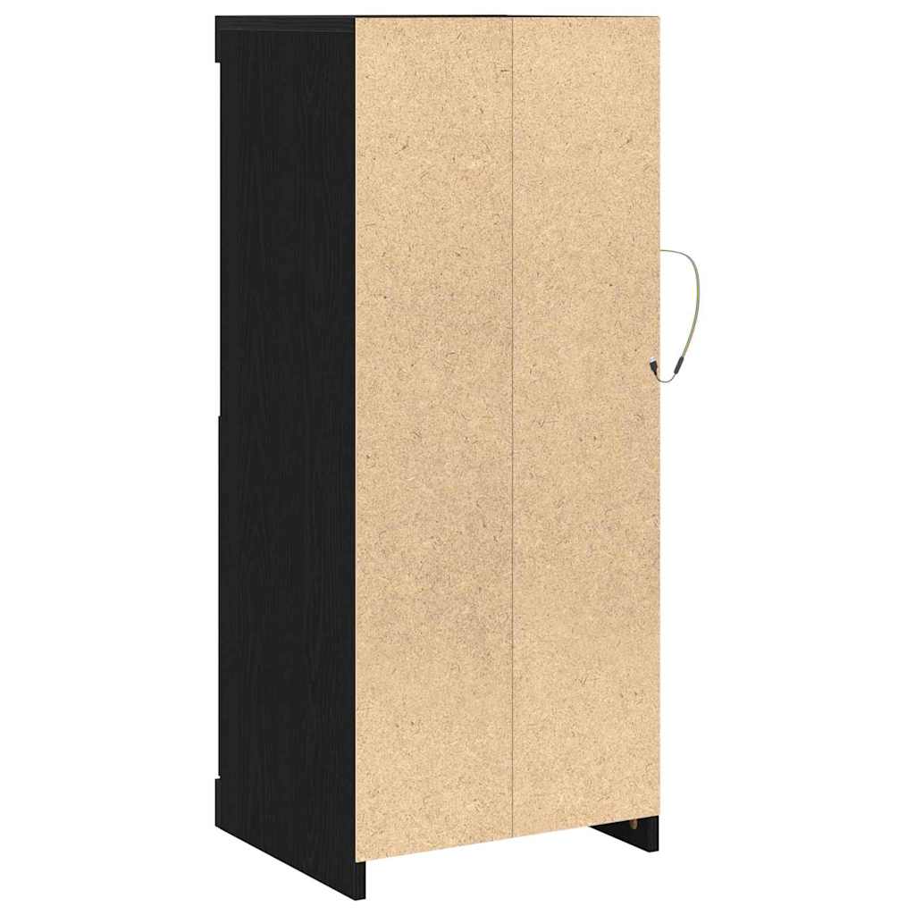 vidaXL Komoda LED Czarny Dąb 41 x 37 x 100 cm Materiał drewnopochodny