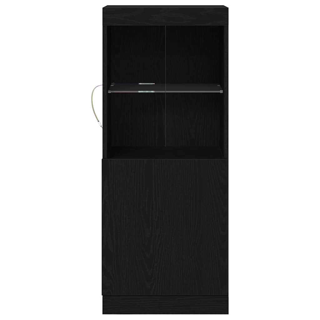 vidaXL Komoda LED Czarny Dąb 41 x 37 x 100 cm Materiał drewnopochodny