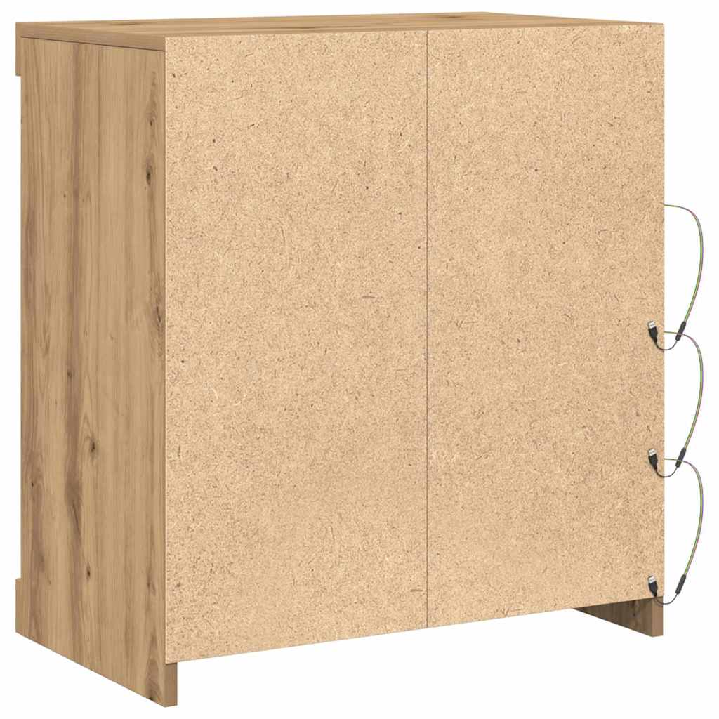 vidaXL Komoda LED z paskami LED Dąb rzemieślniczy 60,5 x 37 x 67 cm