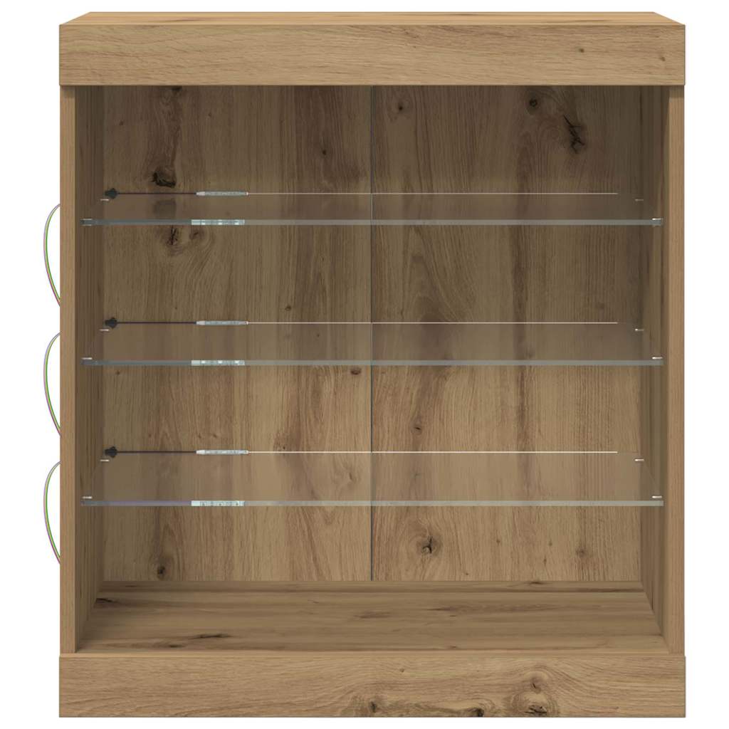 vidaXL Komoda LED z paskami LED Dąb rzemieślniczy 60,5 x 37 x 67 cm