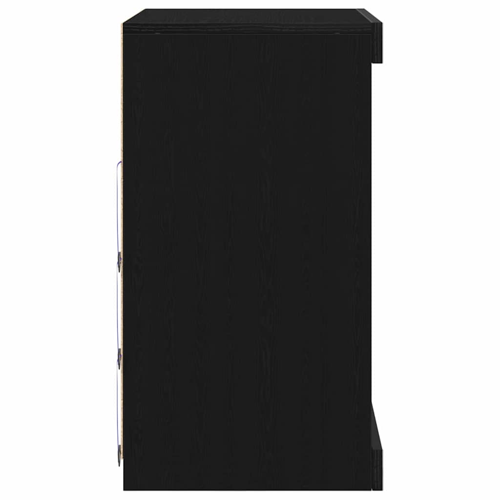 vidaXL Komoda LED Czarny Dąb 60,5 x 37 x 67 cm Materiał drewnopochodny