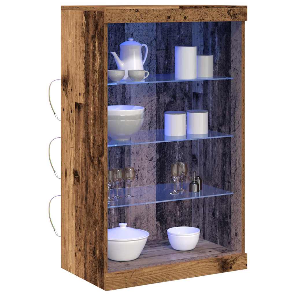 vidaXL Komoda LED Ze LED Lights Stare drewno 60,5 x 37 x 100 cm