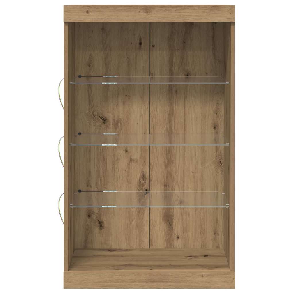 vidaXL Komoda LED Ze LED Lights Dąb rzemieślniczy 60,5 x 37 x 100 cm