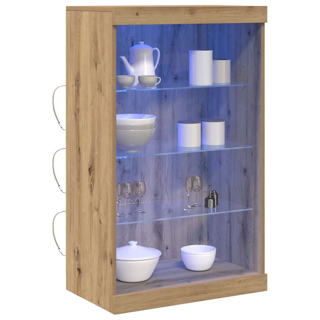 vidaXL Komoda LED Ze LED Lights Dąb rzemieślniczy 60,5 x 37 x 100 cm