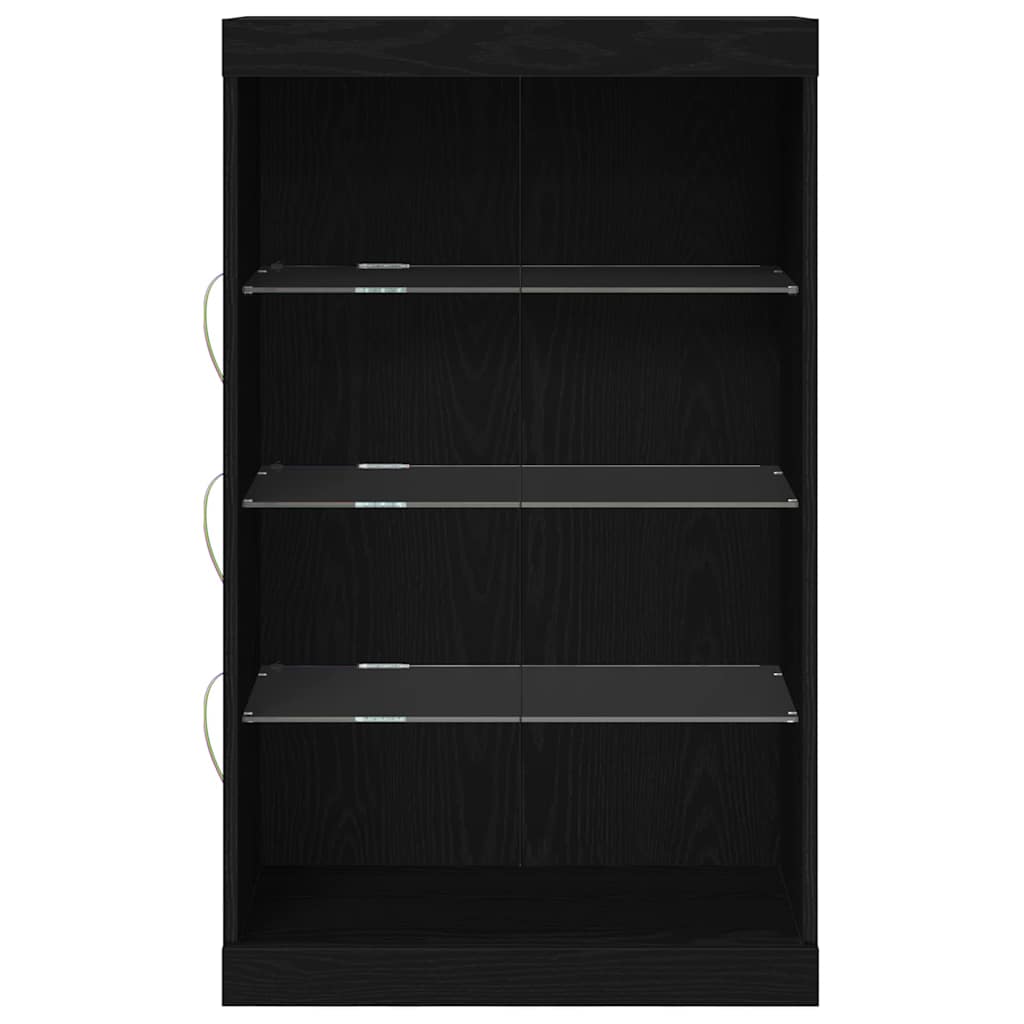 vidaXL Komoda LED Ze LED Lights Czarny Dąb 60,5 x 37 x 100 cm