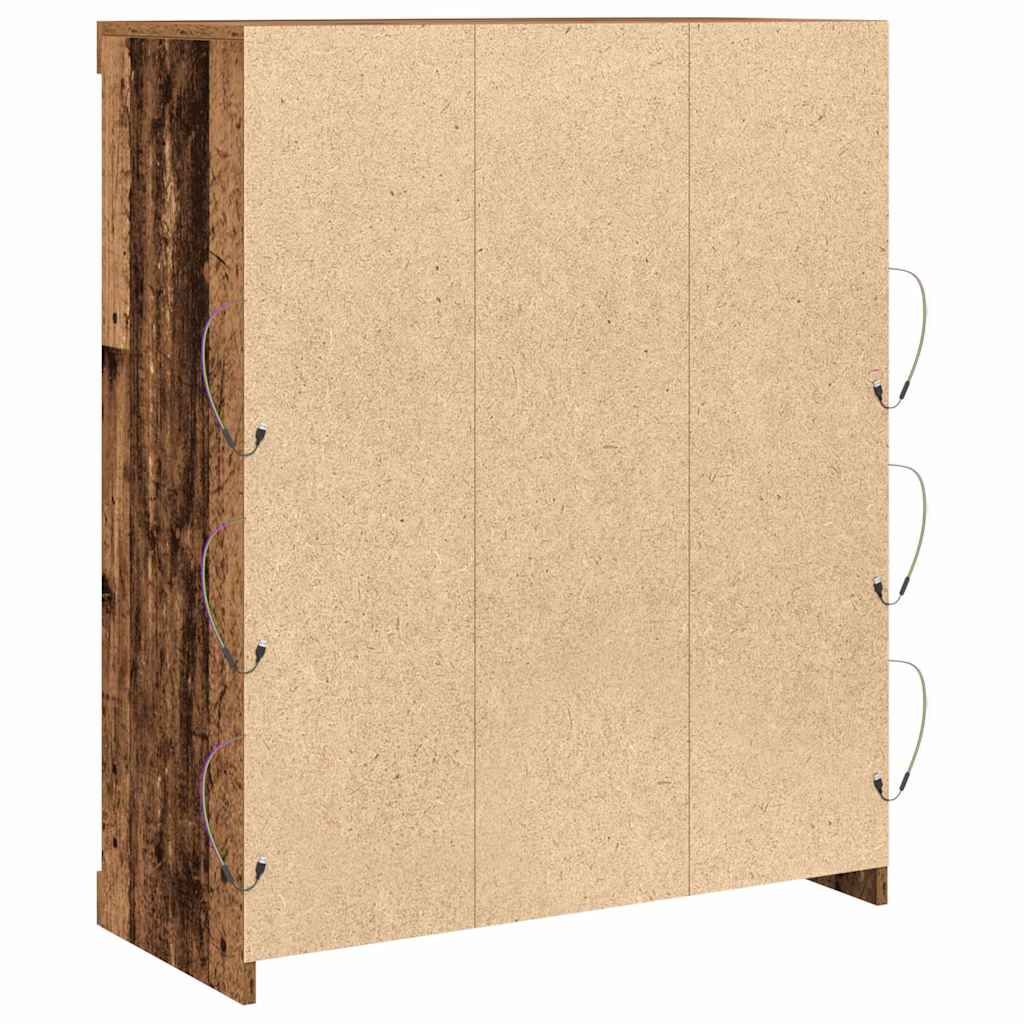 vidaXL Komoda LED Stare drewno 81 x 37 x 100 cm Drewno inżynieryjne