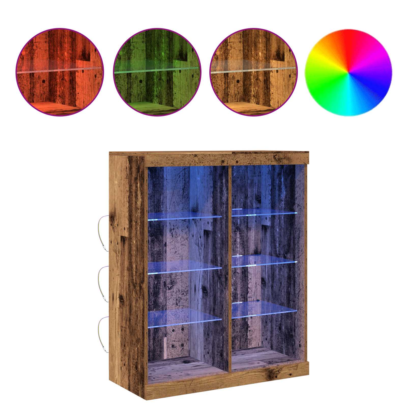 vidaXL Komoda LED Stare drewno 81 x 37 x 100 cm Drewno inżynieryjne