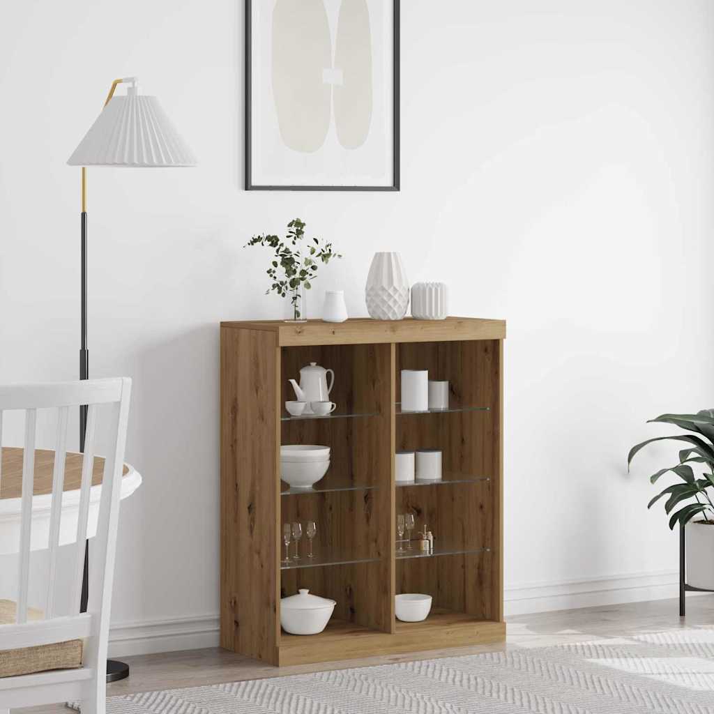 vidaXL Komoda LED Dąb artisan 81 x 37 x 100 cm Drewno inżynieryjne