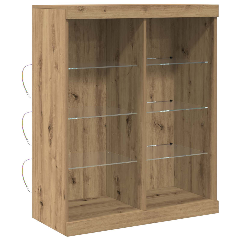 vidaXL Komoda LED Dąb artisan 81 x 37 x 100 cm Drewno inżynieryjne