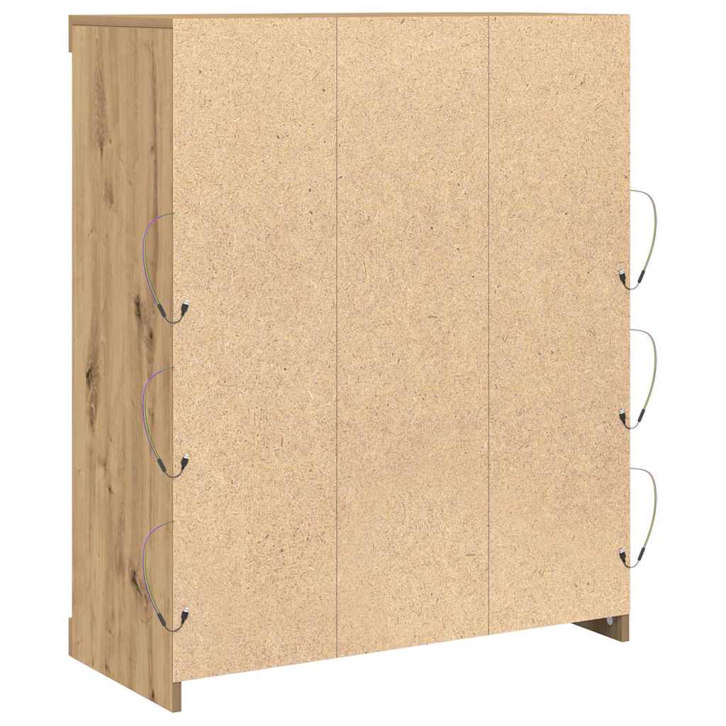 vidaXL Komoda LED Dąb artisan 81 x 37 x 100 cm Drewno inżynieryjne