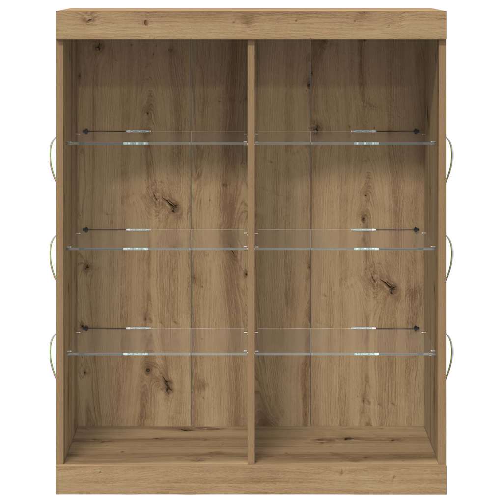 vidaXL Komoda LED Dąb artisan 81 x 37 x 100 cm Drewno inżynieryjne
