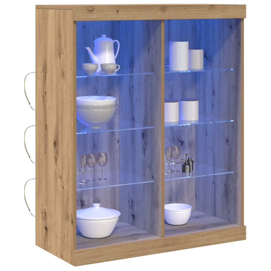 vidaXL Komoda LED Dąb artisan 81 x 37 x 100 cm Drewno inżynieryjne