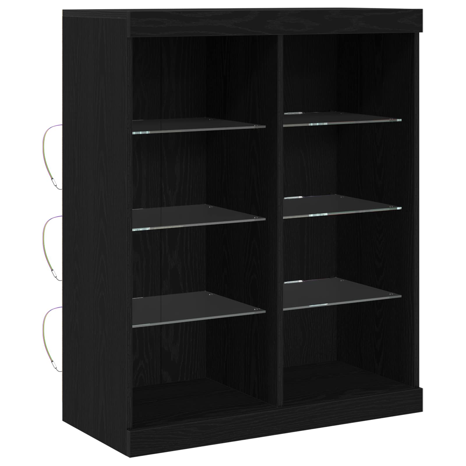 vidaXL Komoda LED Czarny dąb 81 x 37 x 100 cm Drewno inżynieryjne