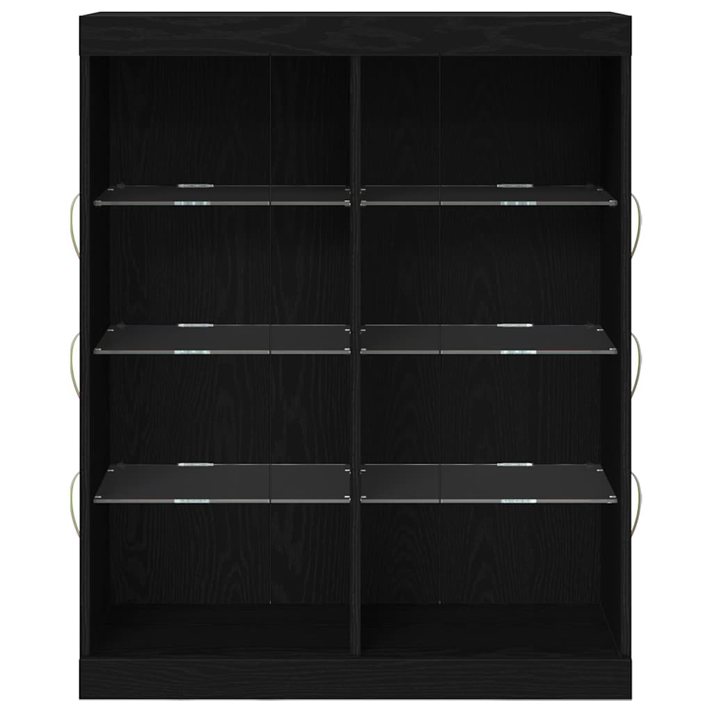 vidaXL Komoda LED Czarny dąb 81 x 37 x 100 cm Drewno inżynieryjne