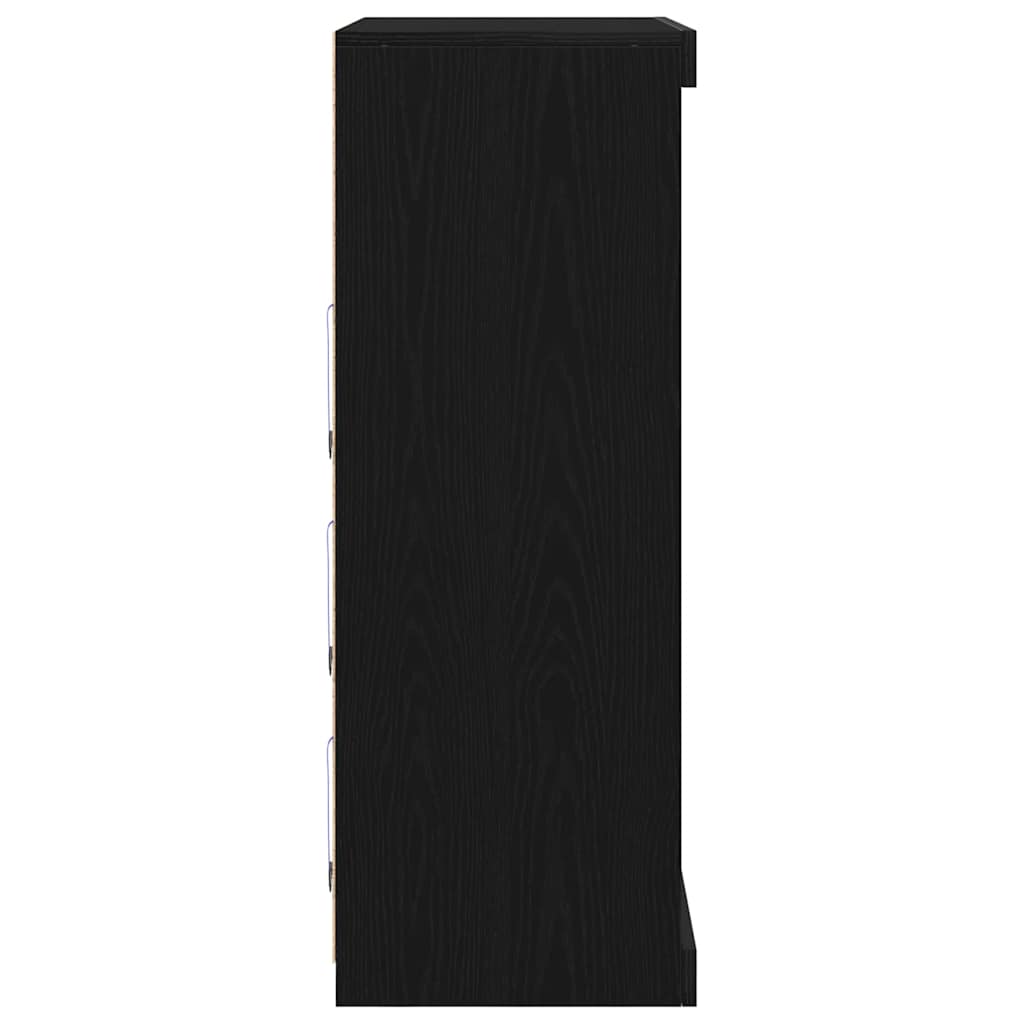 vidaXL Komoda LED Czarny dąb 81 x 37 x 100 cm Drewno inżynieryjne