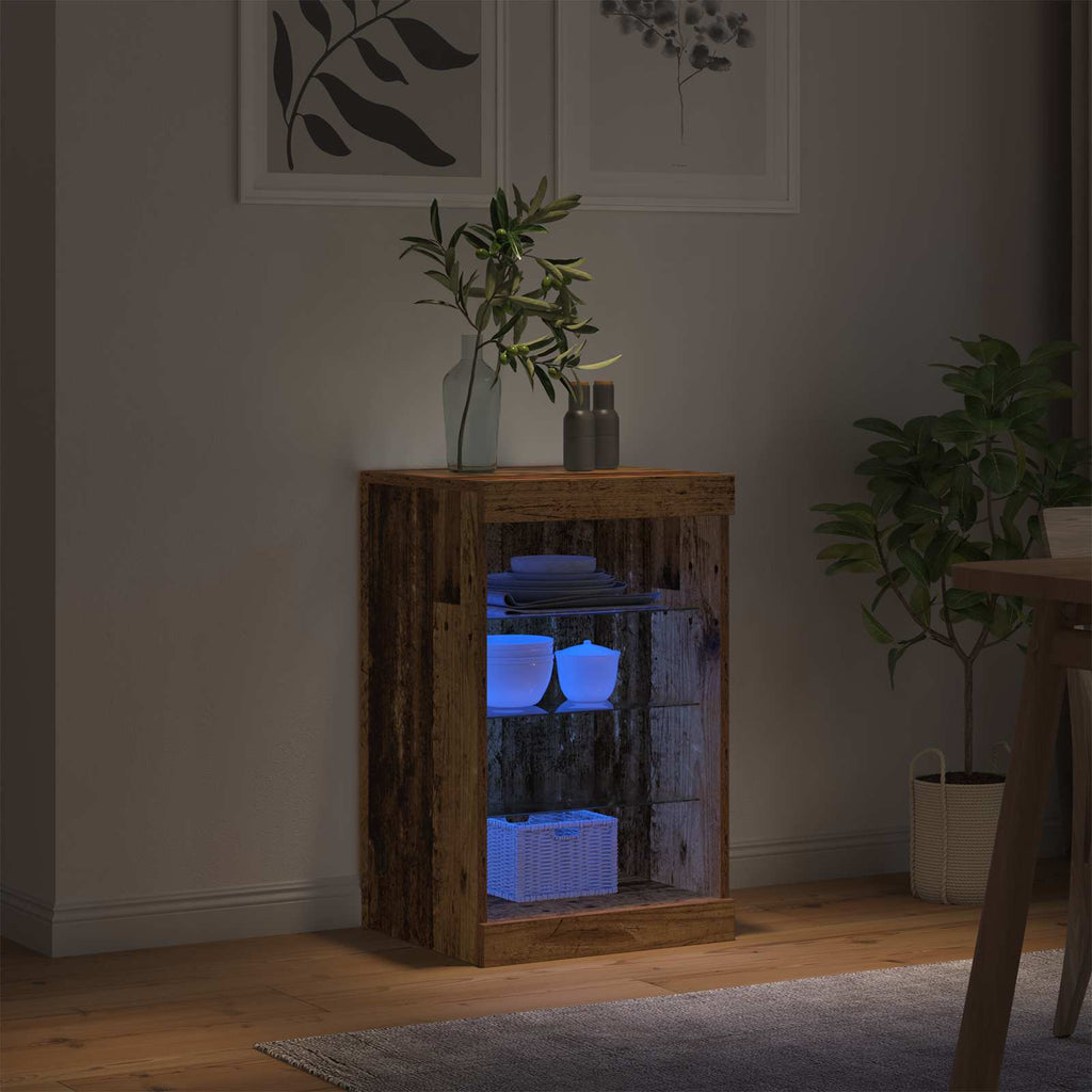 vidaXL Komoda LED Stare drewno 41 x 37 x 67 cm Materiał drewnopochodny