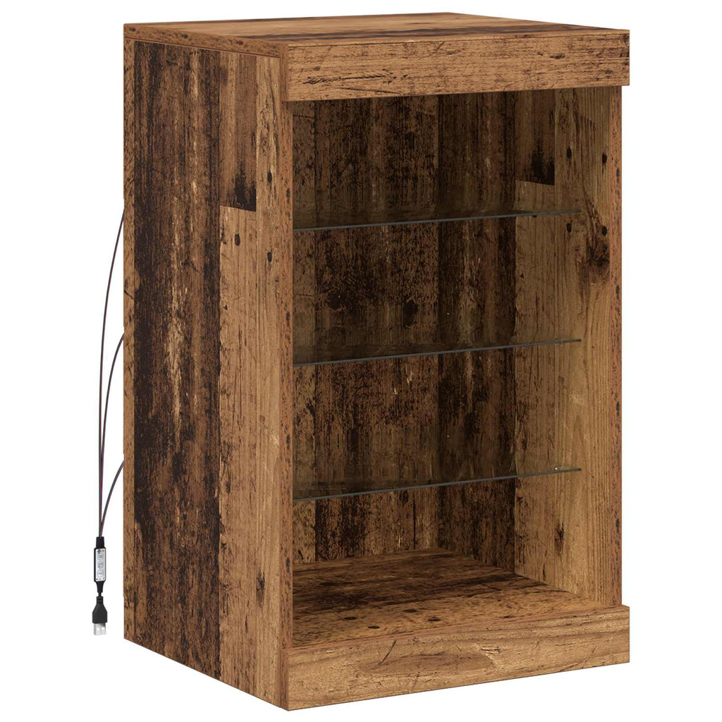 vidaXL Komoda LED Stare drewno 41 x 37 x 67 cm Materiał drewnopochodny