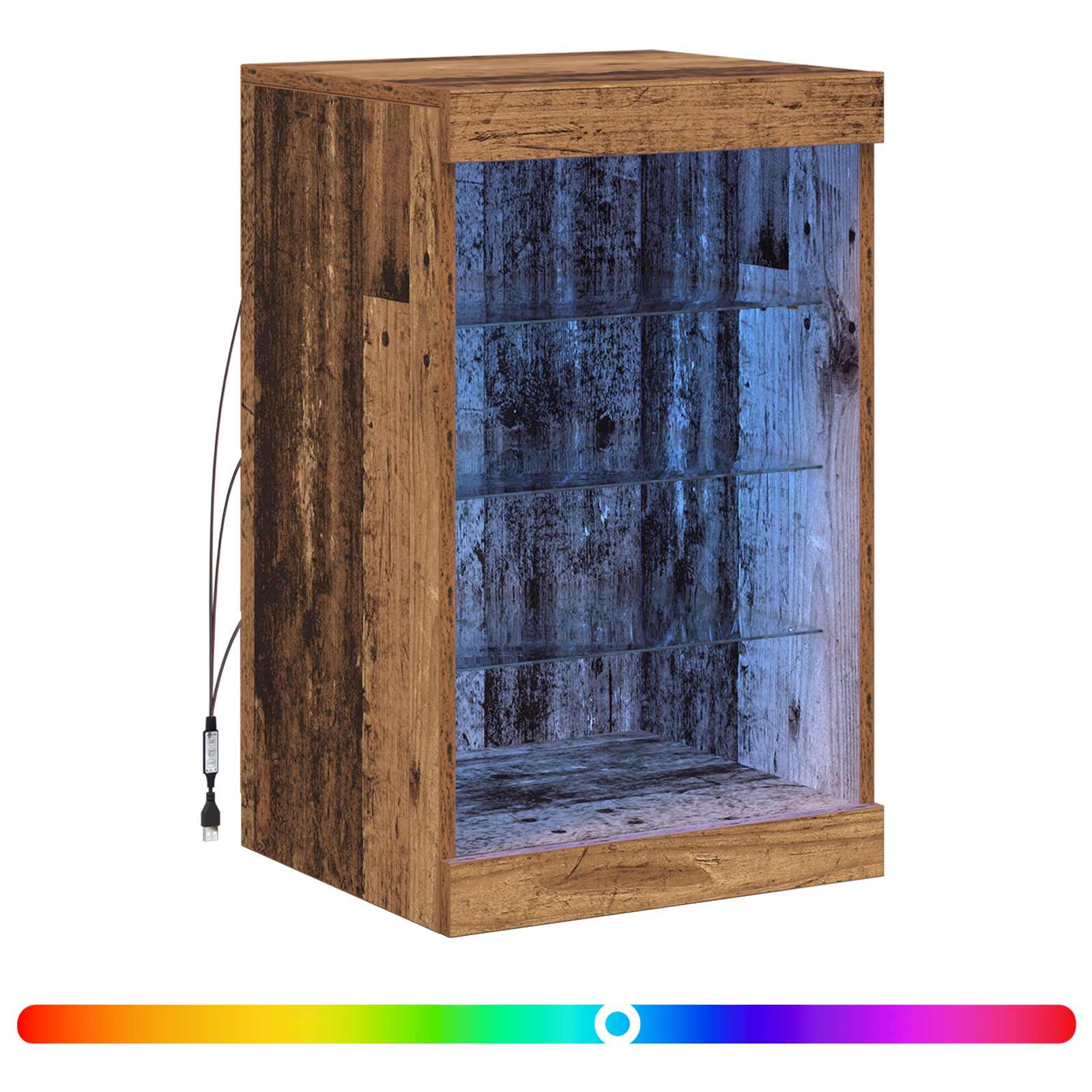 vidaXL Komoda LED Stare drewno 41 x 37 x 67 cm Materiał drewnopochodny