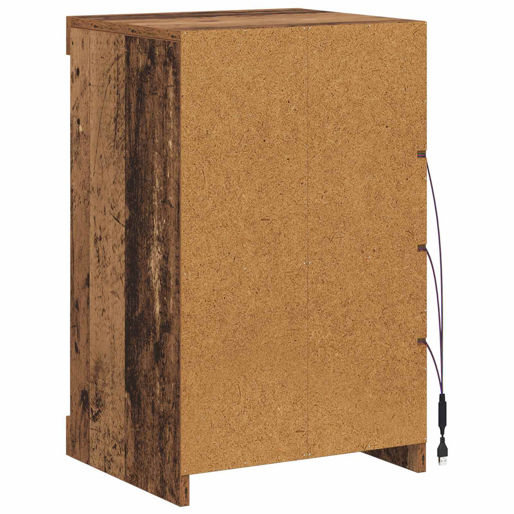vidaXL Komoda LED Stare drewno 41 x 37 x 67 cm Materiał drewnopochodny