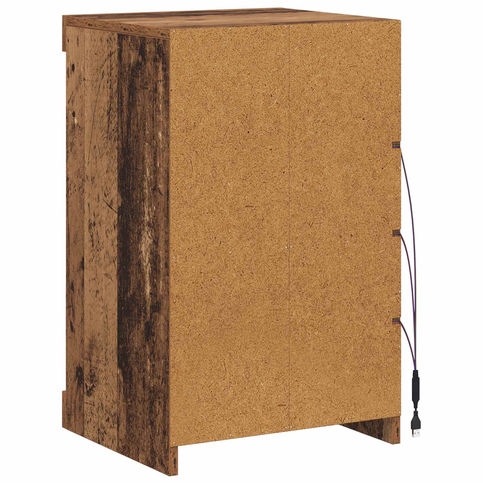 vidaXL Komoda LED Stare drewno 41 x 37 x 67 cm Materiał drewnopochodny