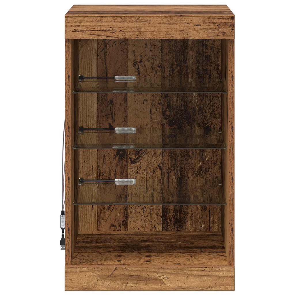 vidaXL Komoda LED Stare drewno 41 x 37 x 67 cm Materiał drewnopochodny