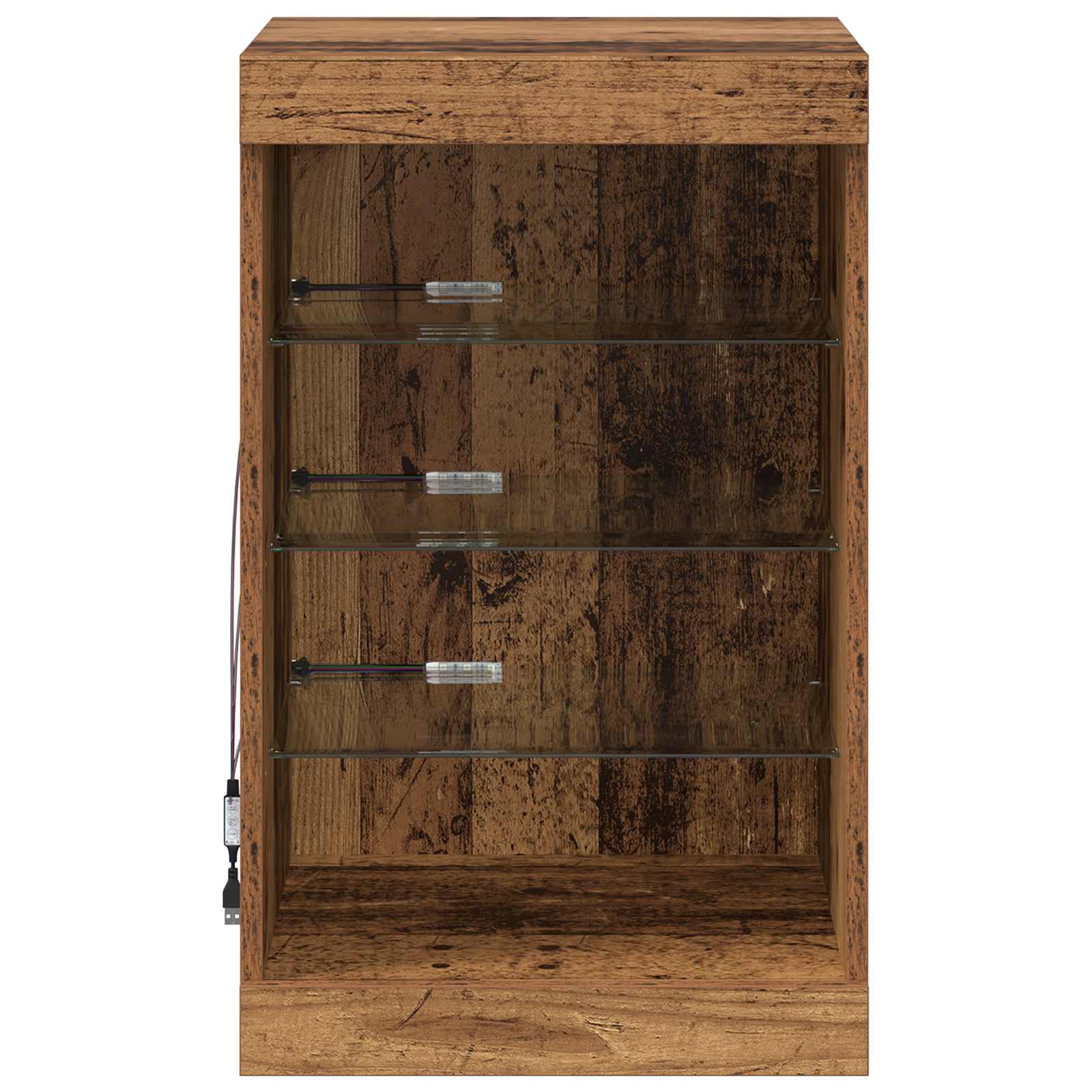 vidaXL Komoda LED Stare drewno 41 x 37 x 67 cm Materiał drewnopochodny