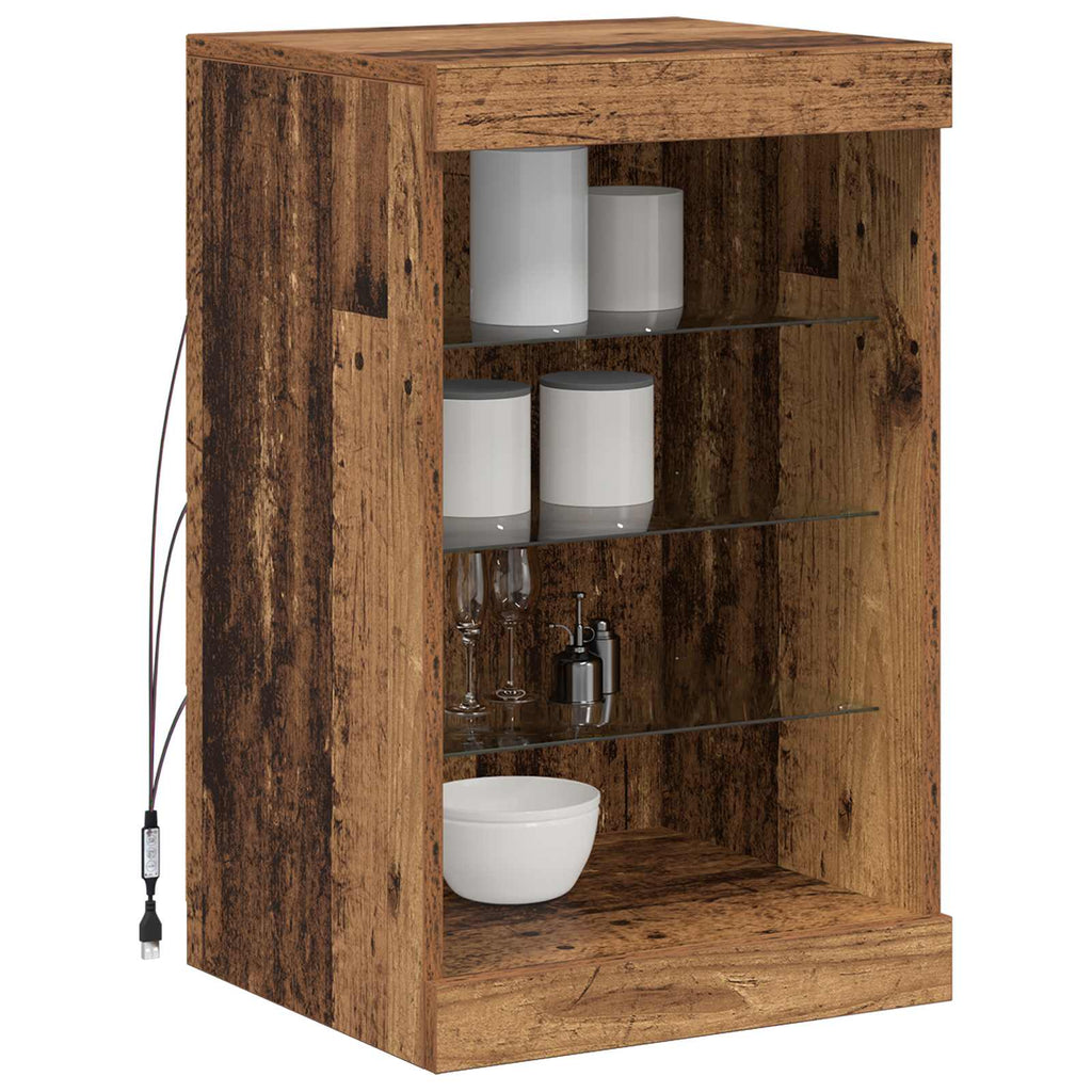 vidaXL Komoda LED Stare drewno 41 x 37 x 67 cm Materiał drewnopochodny