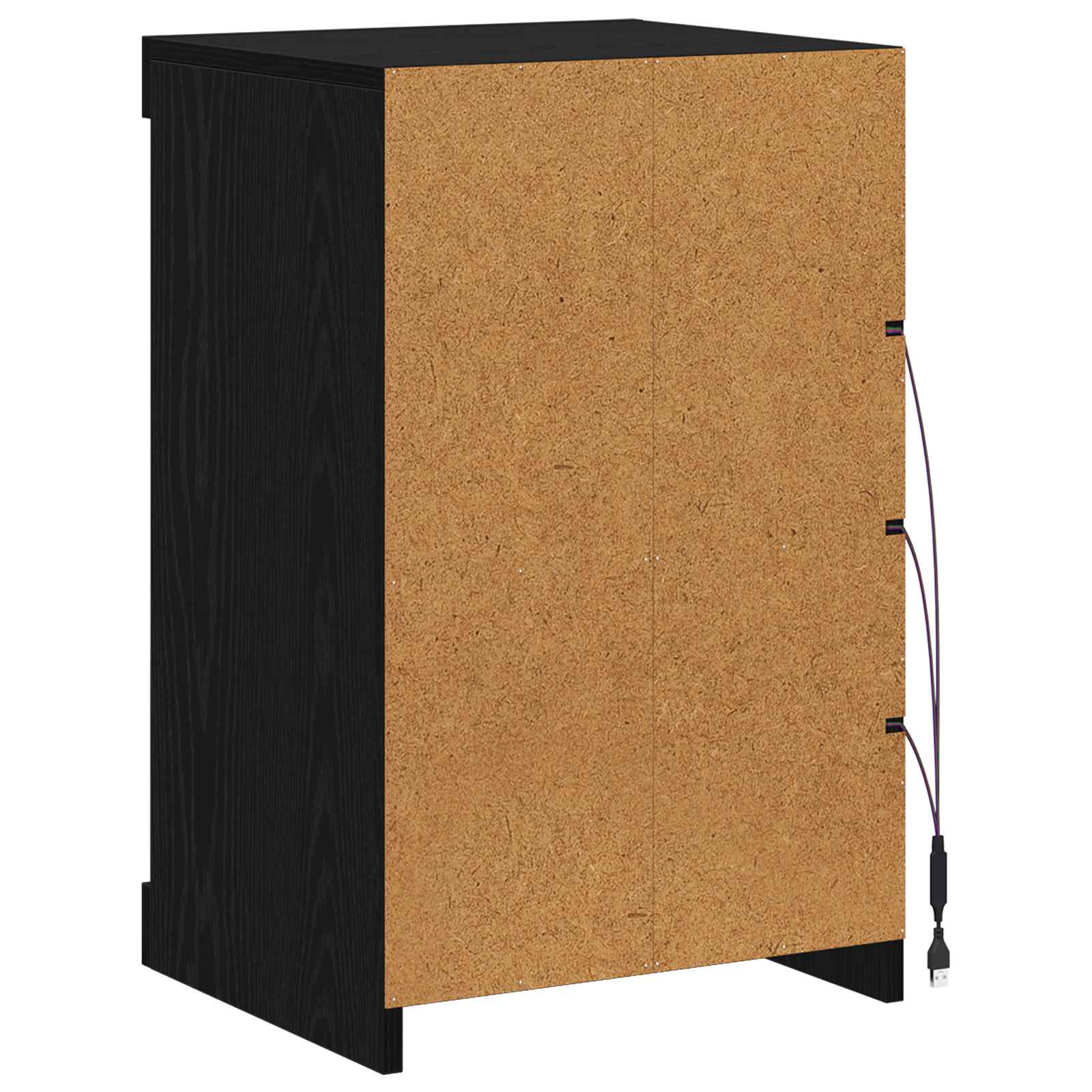 vidaXL Komoda LED Czarny Dąb 41 x 37 x 67 cm Materiał drewnopochodny