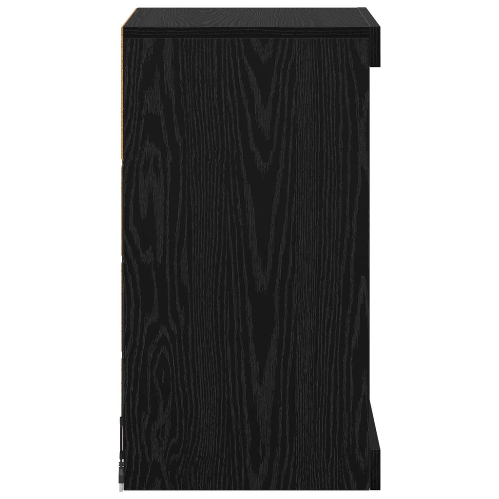 vidaXL Komoda LED Czarny Dąb 41 x 37 x 67 cm Materiał drewnopochodny