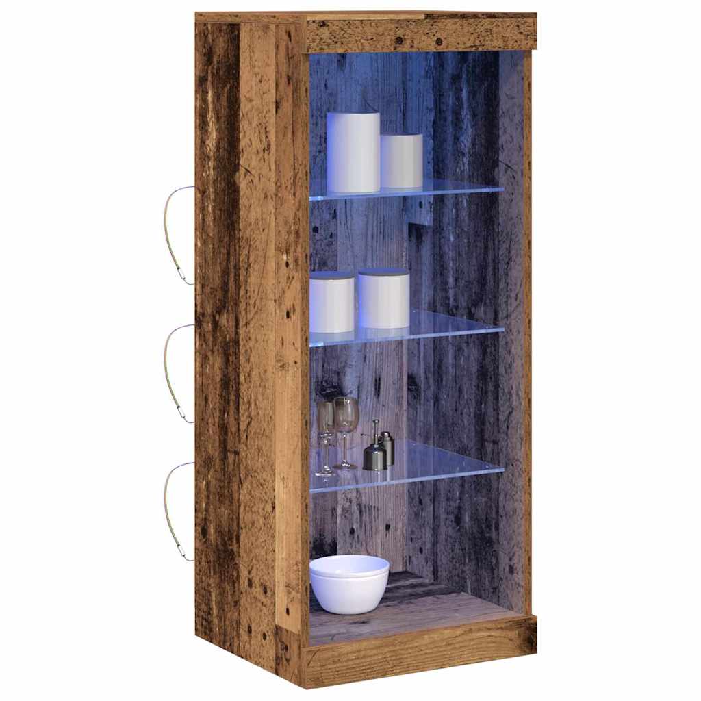 vidaXL Komoda LED z paskami LED Stare drewno 41 x 37 x 100 cm