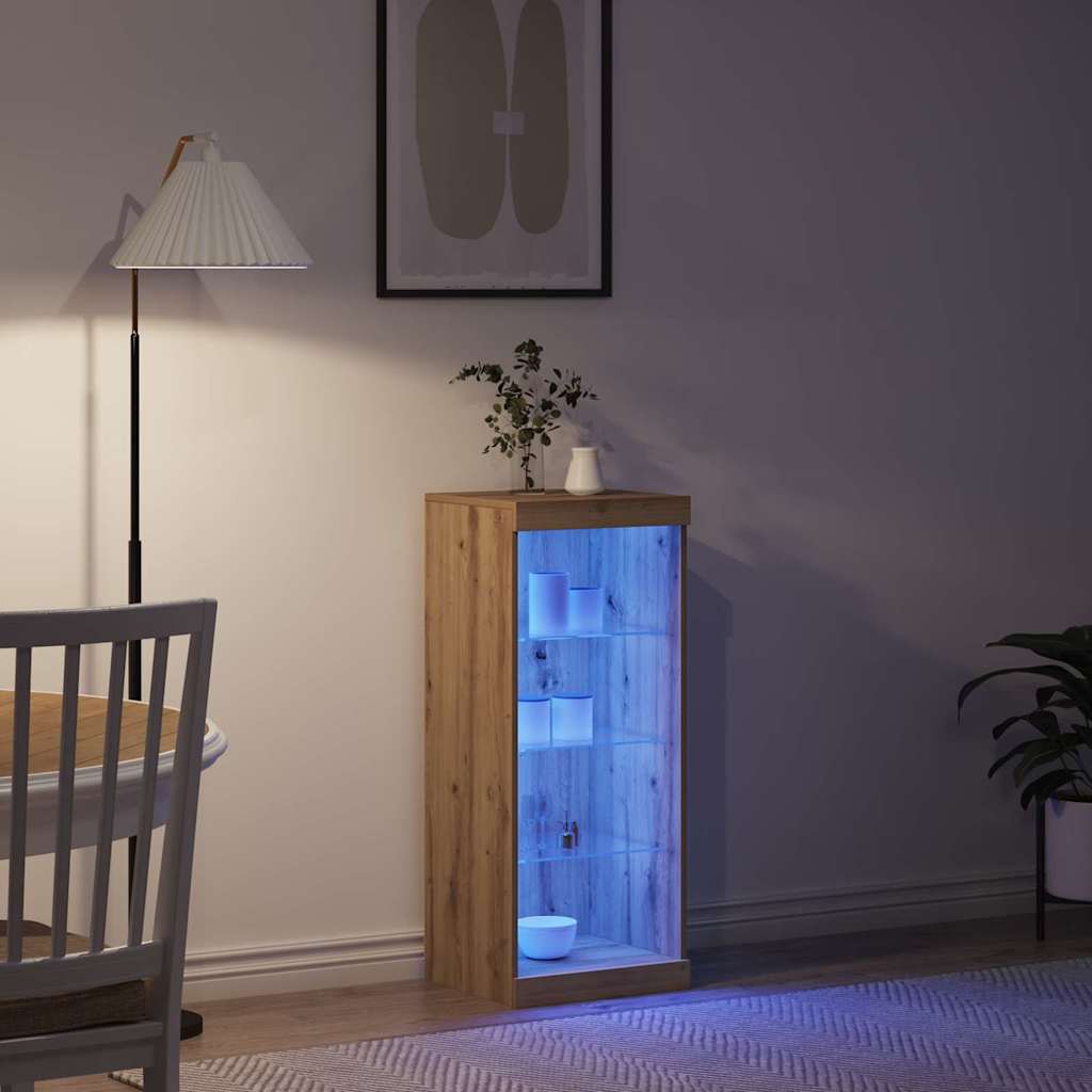 vidaXL Komoda LED z paskami LED Dąb rzemieślniczy 41 x 37 x 100 cm