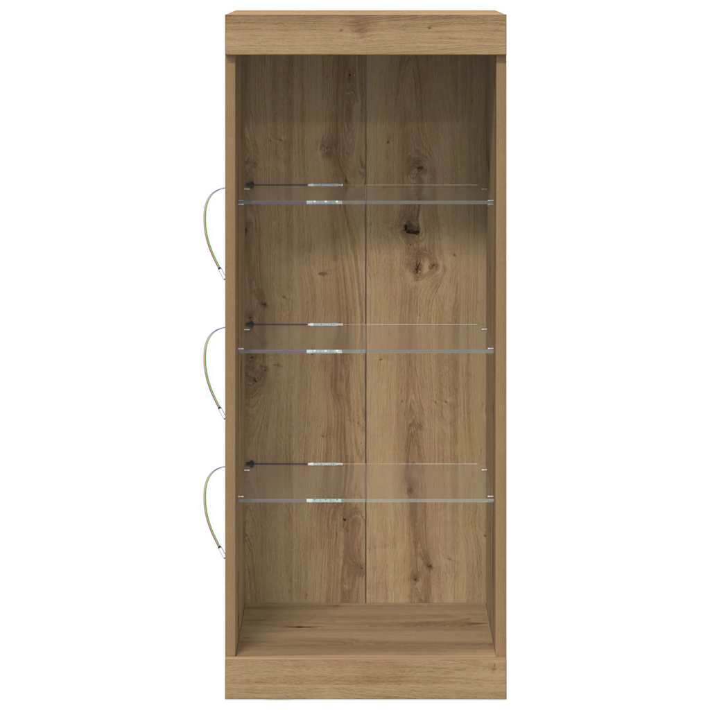 vidaXL Komoda LED z paskami LED Dąb rzemieślniczy 41 x 37 x 100 cm