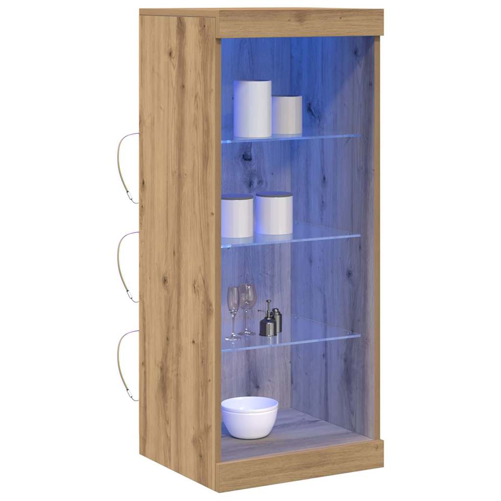 vidaXL Komoda LED z paskami LED Dąb rzemieślniczy 41 x 37 x 100 cm