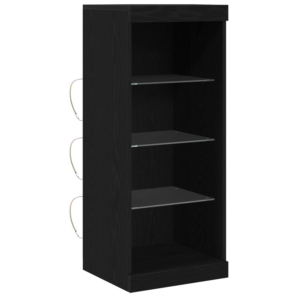 vidaXL Komoda LED Czarny Dąb 41 x 37 x 100 cm Materiał drewnopochodny
