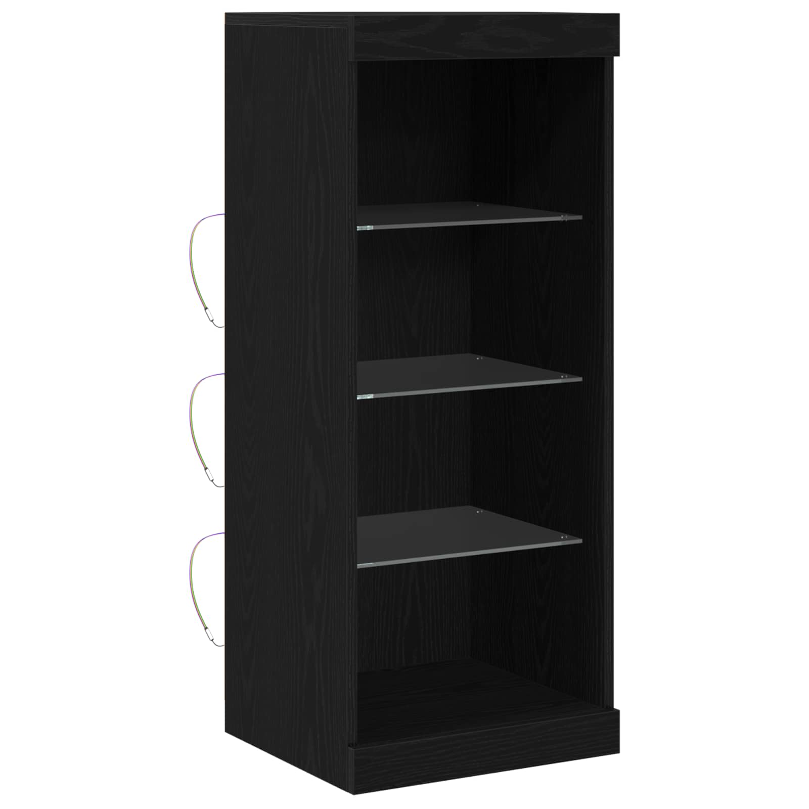 vidaXL Komoda LED Czarny Dąb 41 x 37 x 100 cm Materiał drewnopochodny