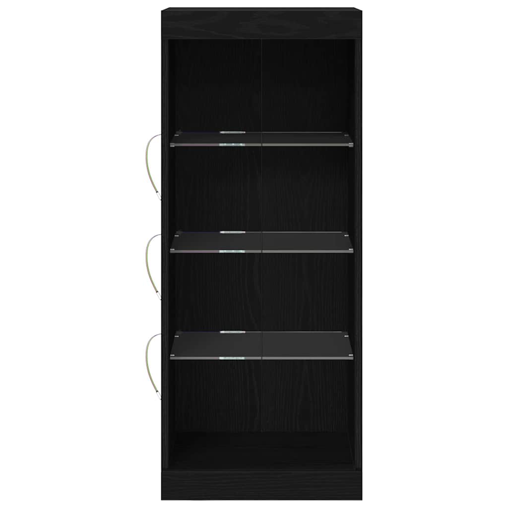 vidaXL Komoda LED Czarny Dąb 41 x 37 x 100 cm Materiał drewnopochodny