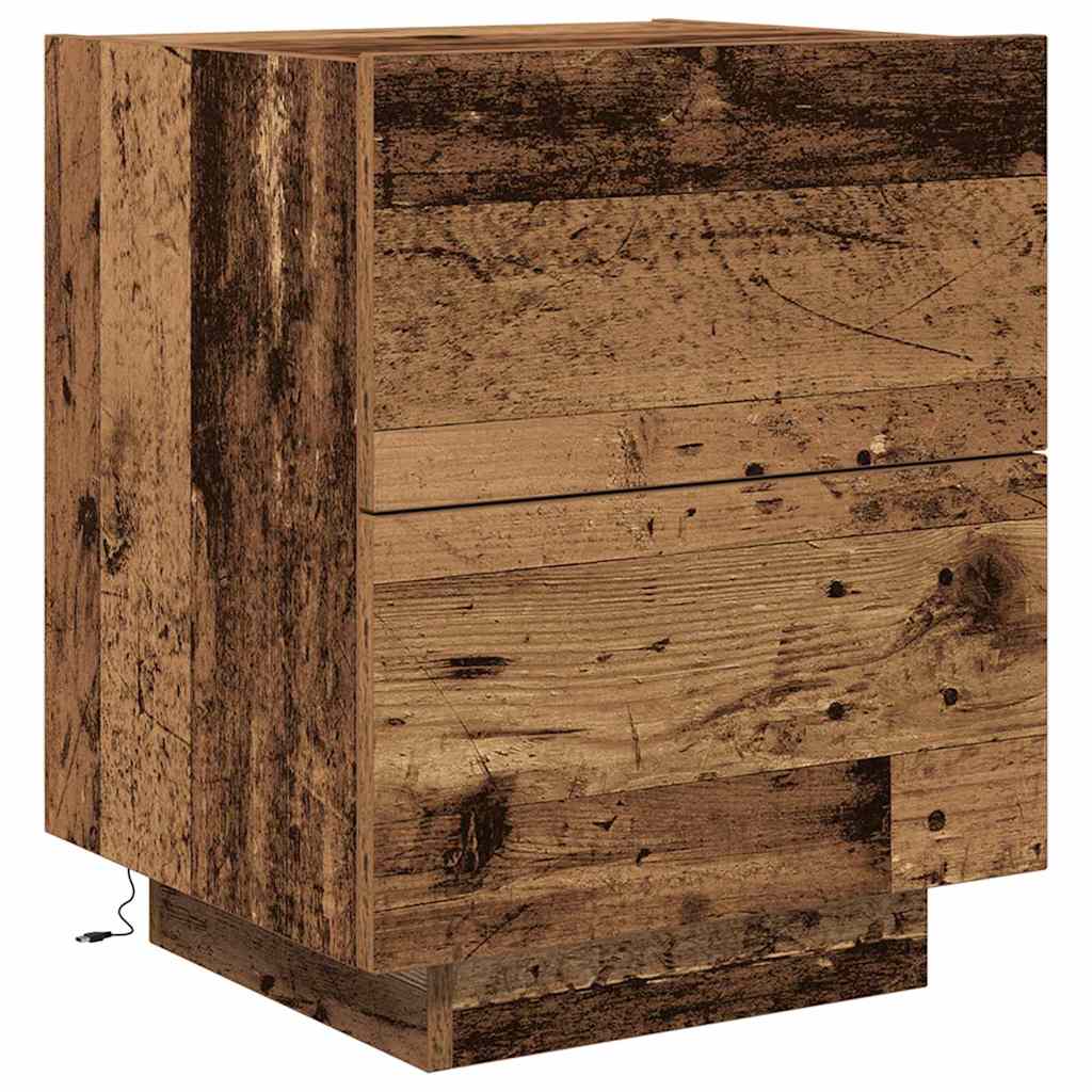 vidaXL Szafka Nocna z szufladą 2 pcs Stare drewno 45 x 40 x 55 cm
