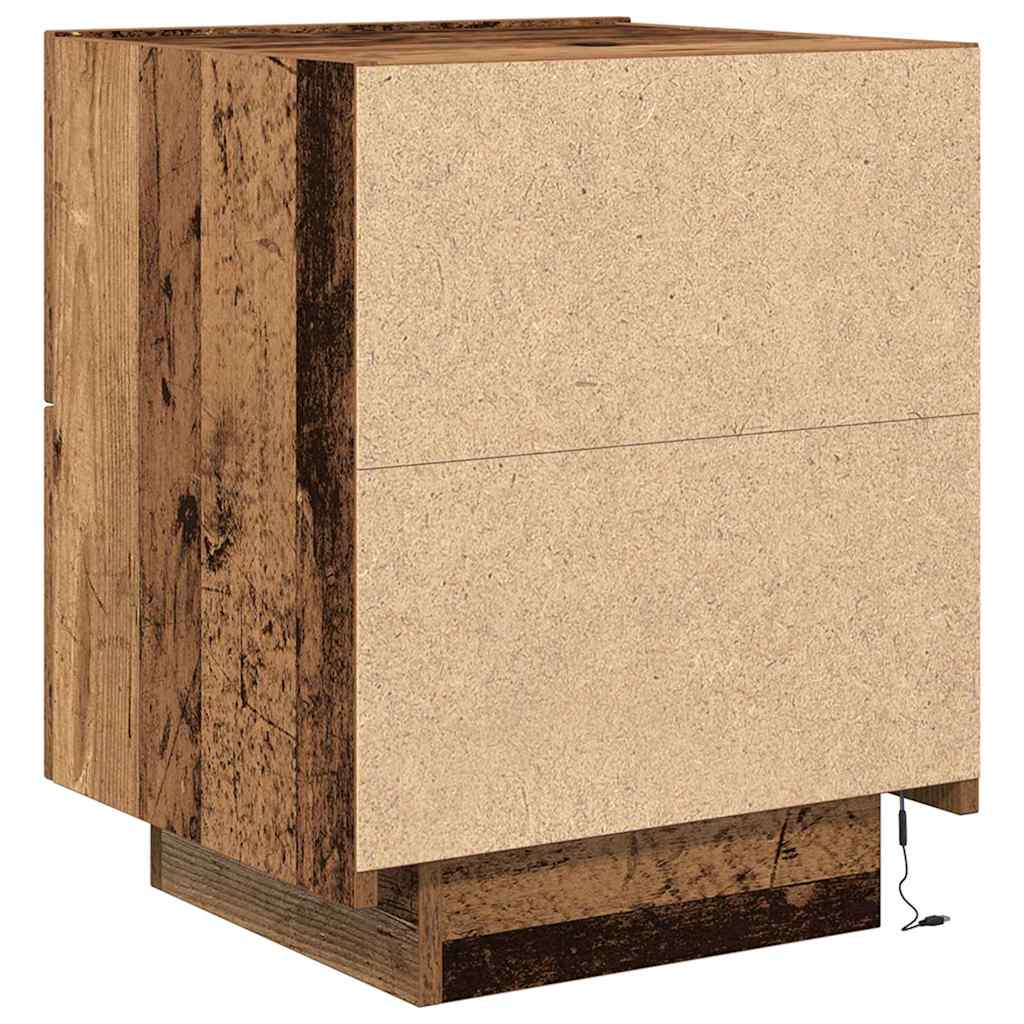 vidaXL Szafka Nocna z szufladą 2 pcs Stare drewno 45 x 40 x 55 cm