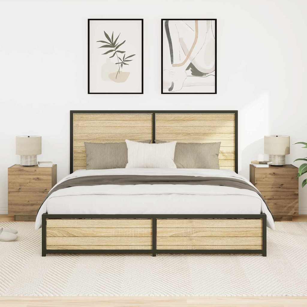 vidaXL Szafka Nocna z szufladą 2 pcs Dąb rzemieślniczy 45 x 40 x 55 cm