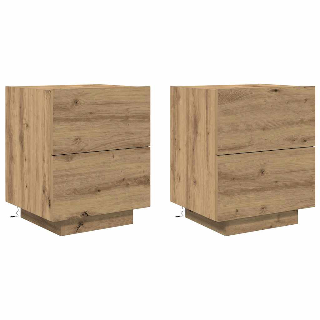 vidaXL Szafka Nocna z szufladą 2 pcs Dąb rzemieślniczy 45 x 40 x 55 cm