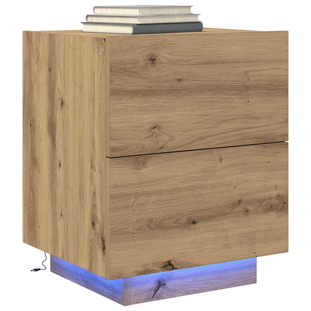 vidaXL Szafka Nocna z szufladą 2 pcs Dąb rzemieślniczy 45 x 40 x 55 cm