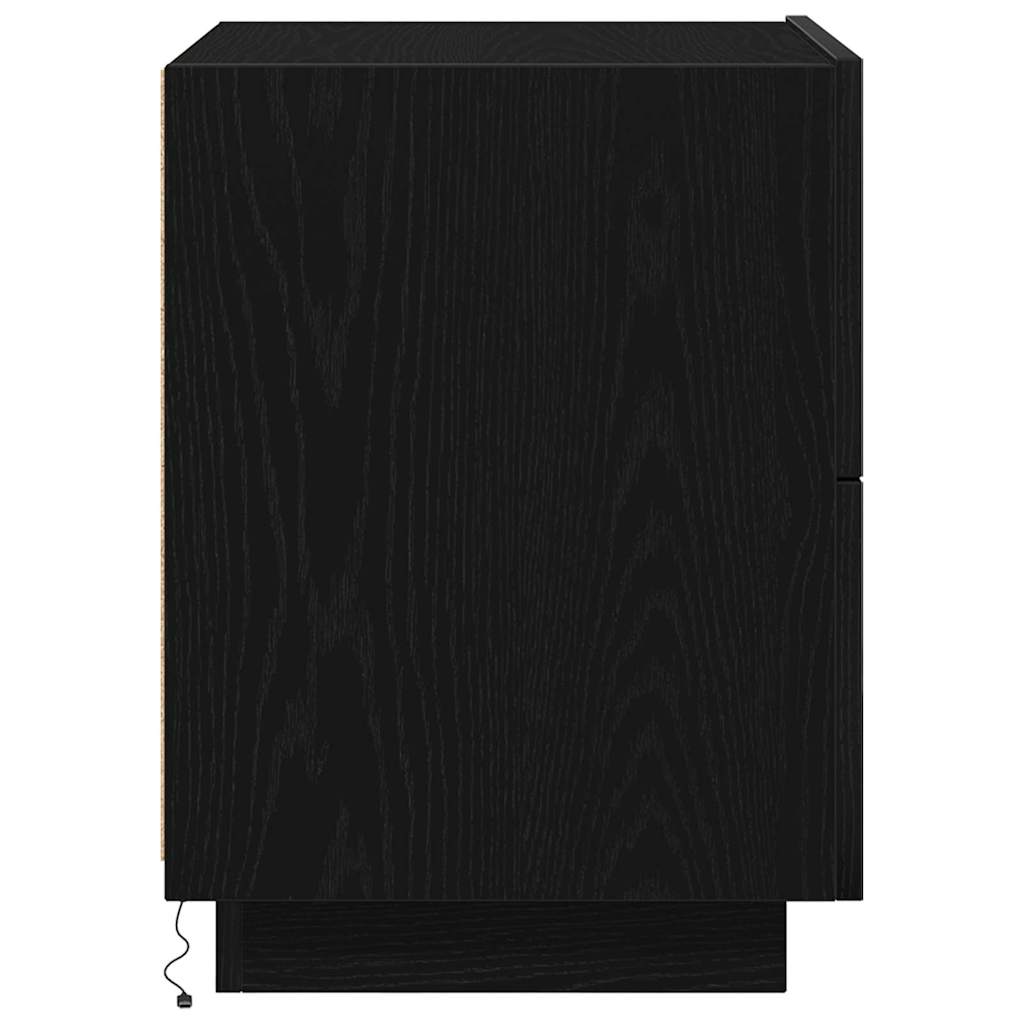 vidaXL Szafka Nocna z szufladą 2 pcs Czarny Dąb 45 x 40 x 55 cm