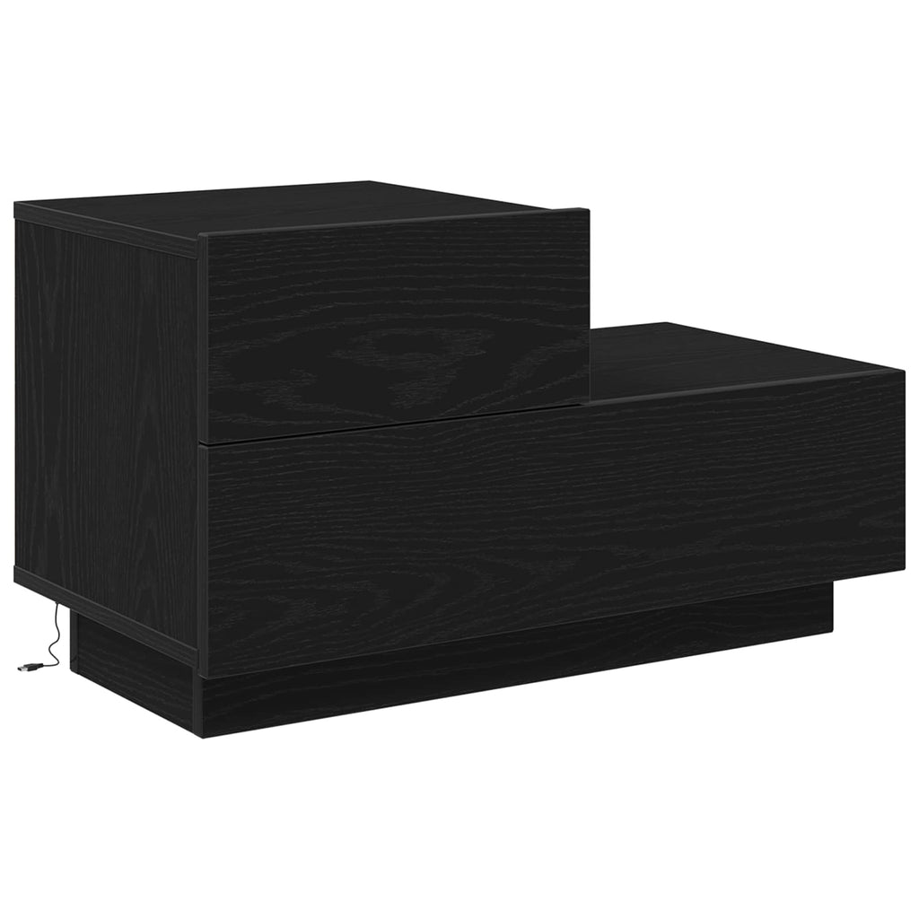 vidaXL Szafka Nocna z szufladą Czarny Dąb 70 x 36 x 40,5 cm