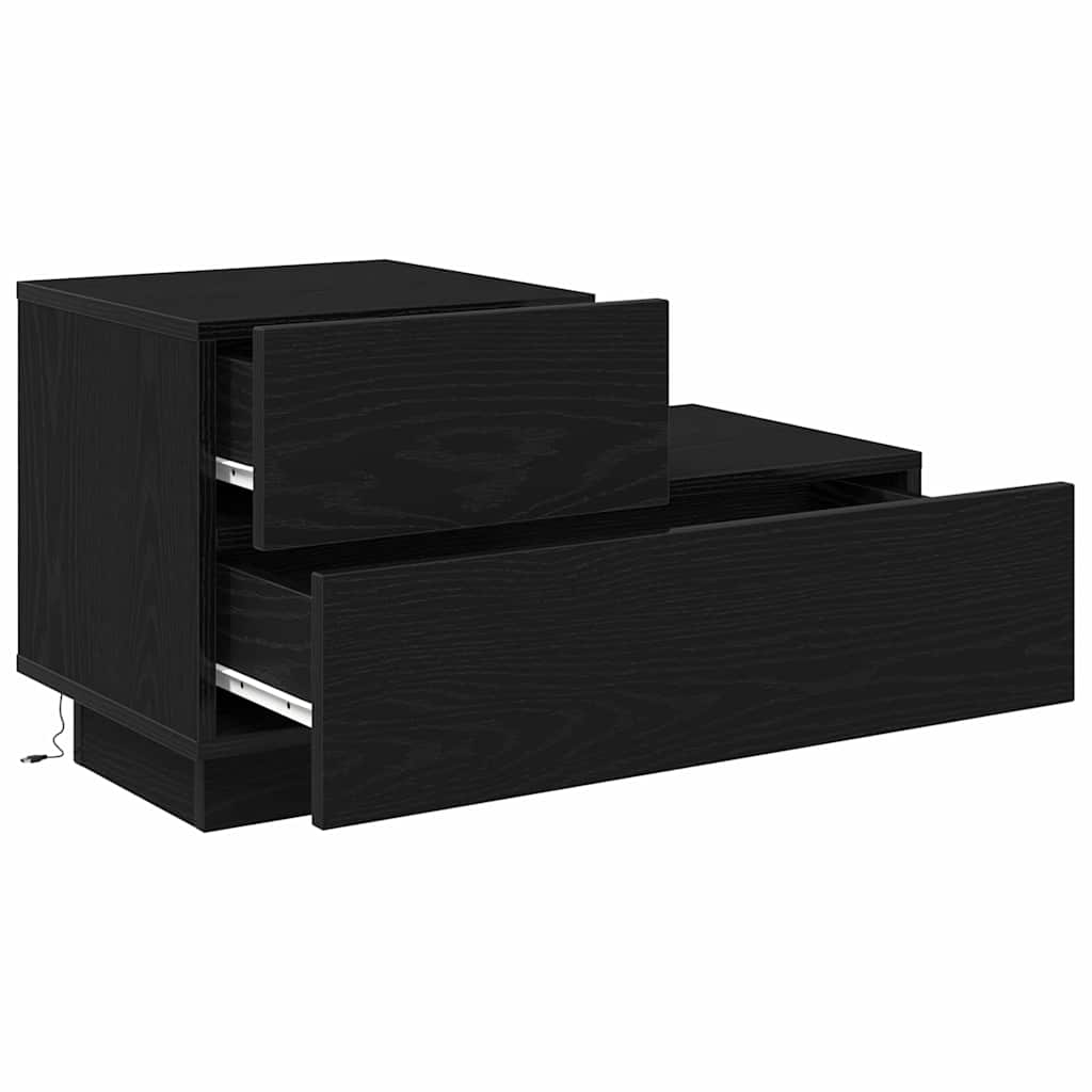vidaXL Szafka Nocna z szufladą Czarny Dąb 70 x 36 x 40,5 cm