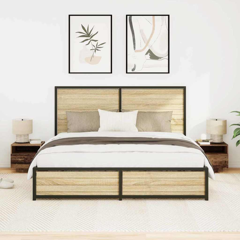 vidaXL Szafka Nocna z szufladą 2 pcs Stare drewno 40 x 39 x 37 cm