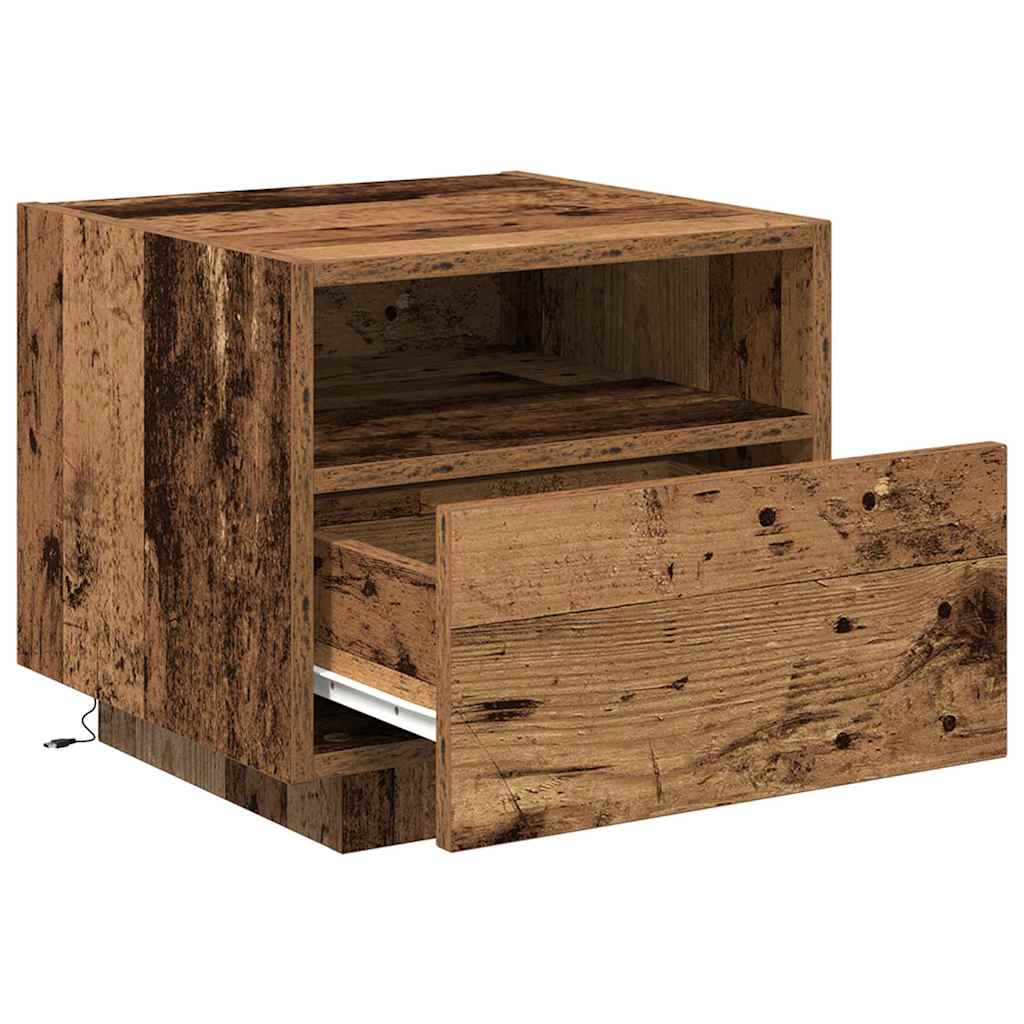 vidaXL Szafka Nocna z szufladą 2 pcs Stare drewno 40 x 39 x 37 cm