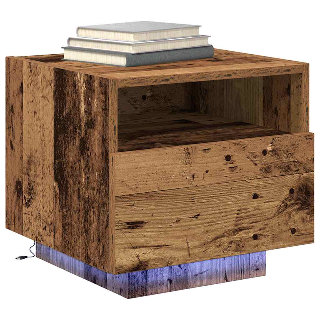 vidaXL Szafka Nocna z szufladą 2 pcs Stare drewno 40 x 39 x 37 cm